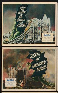 9y012 GORGO 8 color English FOH LCs '61 great images of giant monster terrorizing city!