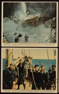 9y075 GUNS OF NAVARONE 4 color English FOH LCs '61 Gregory Peck, David Niven & Anthony Quinn!