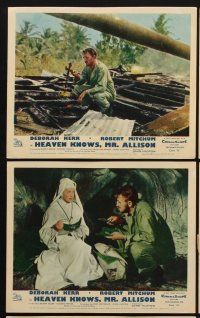 9y022 HEAVEN KNOWS MR. ALLISON 8 color English FOH LCs '57 Robert Mitchum & nun Deborah Kerr!