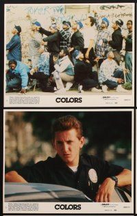 9y166 COLORS 8 color 8x10 mini LCs '88 Sean Penn & Robert Duvall as cops, directed by Dennis Hopper!
