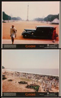 9y193 GANDHI 8 8x10 mini LCs '82 Ben Kingsley, Martin Sheen, Bergen, Richard Attenborough candid!