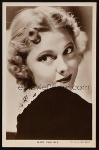 9z006 MARY CARLISLE postcard English 4x6 '30s close portrait of the pretty blonde, Picturegoer!