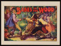 9z031 BABES IN THE WOOD stage play English herald '30s lost kids watch duelling swordsmen!