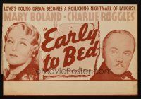 9z383 EARLY TO BED herald '36 Mary Boland, Charlie Ruggles sleepwalks!