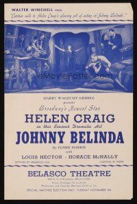 9z448 JOHNNY BELINDA stage play herald '40 Helen Craig in the title role!