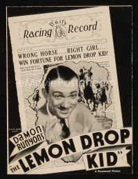 9z455 LEMON DROP KID herald '34 Damon Runyon, Lee Tracy, Helen Mack, horse racing!