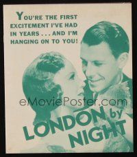 9z457 LONDON BY NIGHT herald '37 George Murphy is hanging on to pretty Rita Johnson!