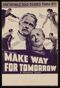 9z465 MAKE WAY FOR TOMORROW herald '37 Victor Moore & Beulah Bondi arm-in-arm!