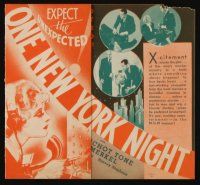 9z502 ONE NEW YORK NIGHT herald '35 Franchot Tone, Una Merkel, a mystery everyone wanted to solve!