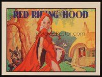 9z045 RED RIDING HOOD stage play English herald '30s sexy Red with wolf trailing behind!