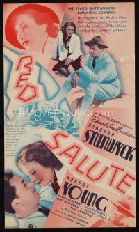 9z525 RED SALUTE herald '35 Barbara Stanwyck, Robert Young, anti-Communist!