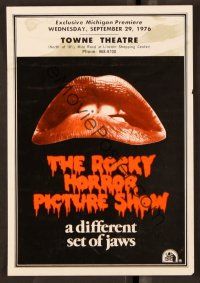9z530 ROCKY HORROR PICTURE SHOW herald '75 classic close up lips image, a different set of jaws!
