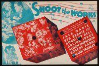 9z537 SHOOT THE WORKS herald '34 Jack Oakie, Ben Bernie & Band, cool different dice artwork!