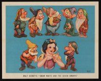 9z543 SNOW WHITE & THE SEVEN DWARFS herald '37 Disney cartoon classic, different full-color art!