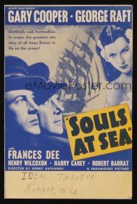 9z549 SOULS AT SEA herald '37 sailors Gary Cooper & George Raft + sexy Frances Dee!