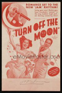 9z574 TURN OFF THE MOON herald '37 Charlie Ruggles, Eleanor Whitney, Johnny Downs!