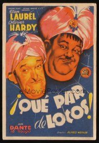 9z061 A-HAUNTING WE WILL GO Spanish herald '43 different art of Laurel & Hardy by Soligo!