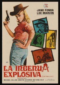 9z095 CAT BALLOU Spanish herald '65 classic sexy cowgirl Jane Fonda, different Jano art!