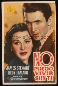 9z102 COME LIVE WITH ME Spanish herald '41 different portrait of James Stewart w/sexy Hedy Lamarr!