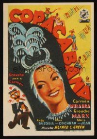 9z106 COPACABANA Spanish herald '50 different art of wacky Groucho Marx & sexy Carmen Miranda!