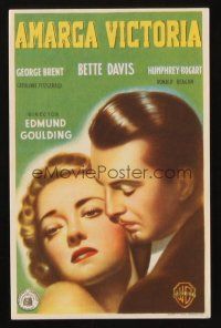 9z110 DARK VICTORY Spanish herald '48 romantic close up of Bette Davis & George Brent!