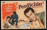 9z121 DOUBLE INDEMNITY Spanish herald '47 Billy Wilder, Barbara Stanwyck, MacMurray, different!