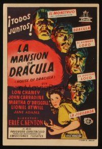 9z166 HOUSE OF DRACULA Spanish herald '45 great artwork of the most classic monster!