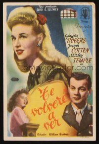 9z176 I'LL BE SEEING YOU Spanish herald '46 Ginger Rogers, Joseph Cotten & Shirley Temple!