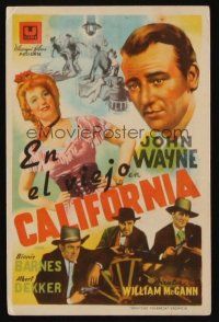 9z179 IN OLD CALIFORNIA Spanish herald '42 different art of John Wayne & Binnie Barnes!