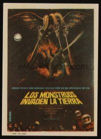 9z182 INVASION OF ASTRO-MONSTER Spanish herald '65 cool different art of Godzilla & Ghidra!