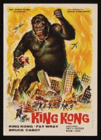 9z190 KING KONG Spanish herald R65 different art of giant ape holding Fay Wray & destroying city!