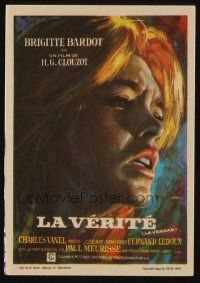 9z192 LA VERITE Spanish herald '70 Mac Gomez art of sexy Brigitte Bardot, Henri-Georges Clouzot!