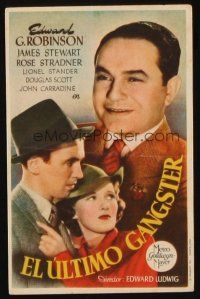 9z196 LAST GANGSTER Spanish herald '39 Edward G. Robinson,James Stewart, Rose Stradner, different!