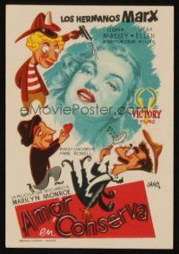 9z203 LOVE HAPPY Spanish herald '53 different art of the Marx Brothers & Marilyn Monroe by Jano!