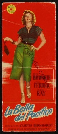 9z215 MISS SADIE THOMPSON Spanish herald '56 full-length sexy Rita Hayworth swinging purse!