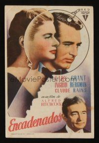 9z230 NOTORIOUS Spanish herald '48 Cary Grant, Ingrid Bergman, Claude Rains, Alfred Hitchcock