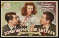 9z241 PHILADELPHIA STORY Spanish herald '42 Katharine Hepburn between Cary Grant & James Stewart!