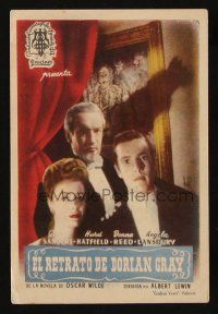 9z243 PICTURE OF DORIAN GRAY Spanish herald '47 George Sanders, Hatfield, Donna Reed, different!