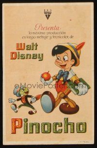 9z244 PINOCCHIO Spanish herald '44 Disney classic cartoon about a wooden boy who wants to be real!