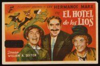 9z257 ROOM SERVICE Spanish herald '45 art & photo of the Marx Brothers, Groucho, Chico & Harpo!