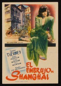 9z276 SHANGHAI GESTURE Spanish herald '46 Josef von Sternberg, different art of Gene Tierney!
