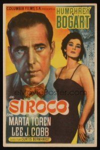 9z281 SIROCCO Spanish herald '53 different image of Humphrey Bogart & sexy Marta Toren!!