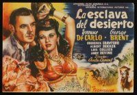 9z284 SLAVE GIRL Spanish herald '48 art of George Brent & sexy chained Yvonne De Carlo by Tulla!