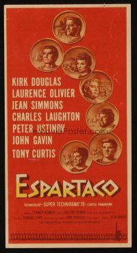 9z289 SPARTACUS Spanish herald '62 classic Stanley Kubrick & Kirk Douglas cool coin art!