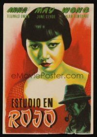 9z293 STUDY IN SCARLET Spanish herald '33 cool art of Anna May Wong & Owen as Sherlock Holmes!