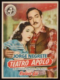 9z298 TEATRO APOLO Spanish herald '50 Jorge Negrete & pretty Maria de los Angeles Morales!