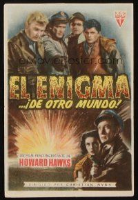 9z301 THING Spanish herald '51 Howard Hawks classic horror, cool different image of top cast!