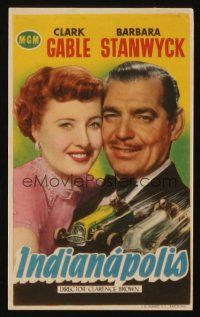 9z308 TO PLEASE A LADY Spanish herald '50 art of race car driver Clark Gable & Barbara Stanwyck!