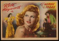 9z313 TROUBLE IN TEXAS Spanish herald '52 super sexy Rita Hayworth top-billed over Tex Ritter!