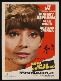 9z319 WAIT UNTIL DARK Spanish herald '68 super close up of blind Audrey Hepburn!
